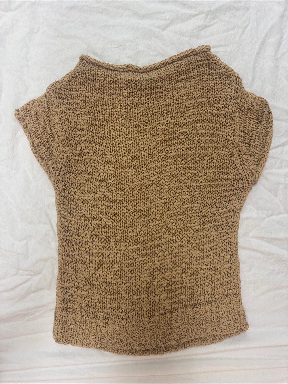 J. Crew Short Sleeve Crewneck Knit Sweater in Camel Brown - Picture 3 of 3